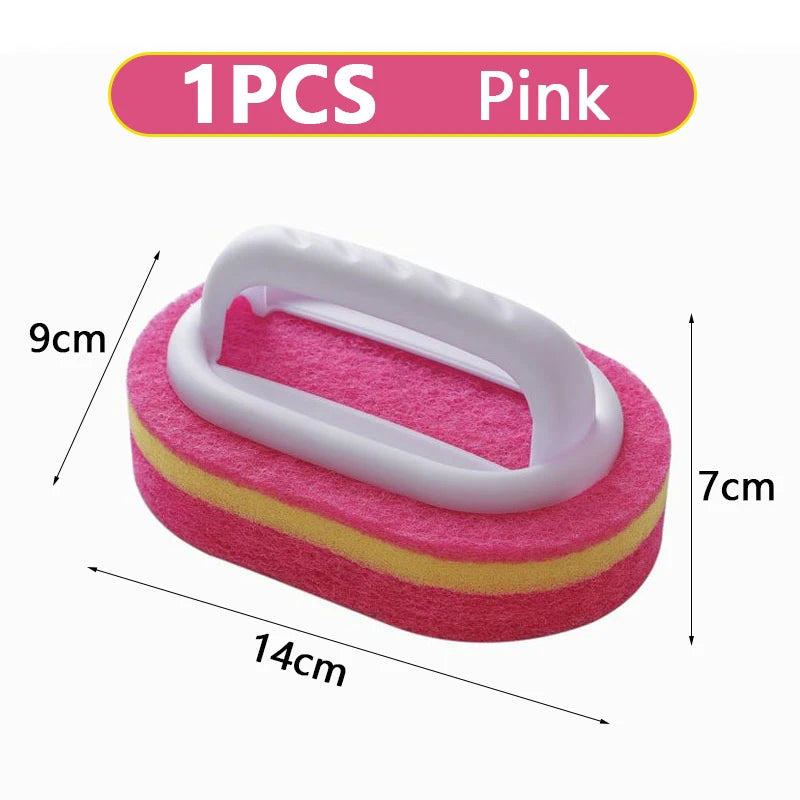Cleaning Brush With Handle Sponge Wiping Kitchen Cleaning Pot Washing Dishwashing Sponge Cleaning And Brush Tool Toilet Ceramic