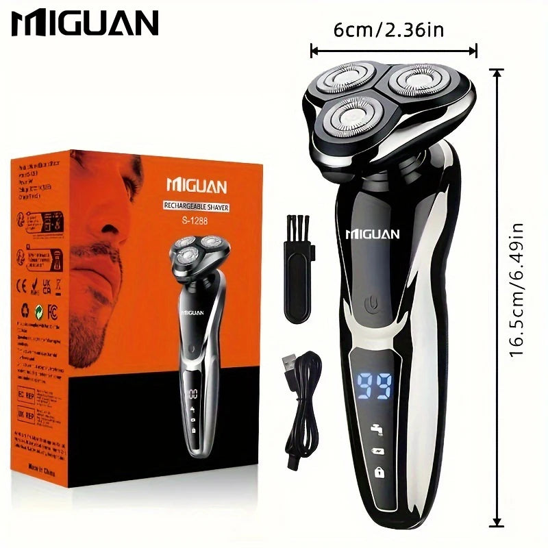 Electric Razor For Men, 3 In 1 Electric Shaver Nose Hair Trimmer USBRechargeable Portable Razor 3D Floating Blade Digital