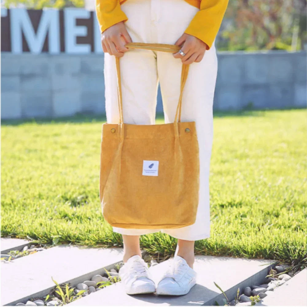 Bags for Women 2021 Corduroy Shoulder Bag Reusable Shopping Bags Casual Tote Female Handbag for A Certain Number of Dropshipping