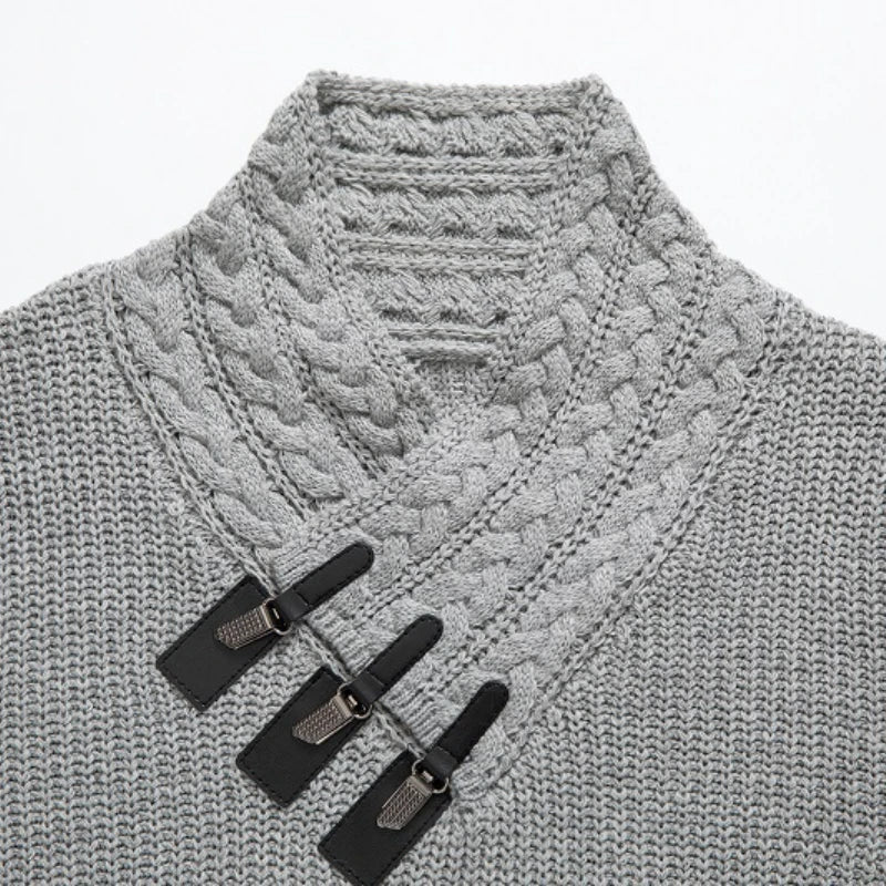 Long-sleeved Knit Sweater for Men, European and American Plus Size Sweater, Loose, Goes with Everything, Autumn and Winter