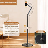 Tablet Stand Phone Holder Floor Lazy Support Stand Desktop Live Broadcast Stand Aluminum Alloy Retractable iPad Clip