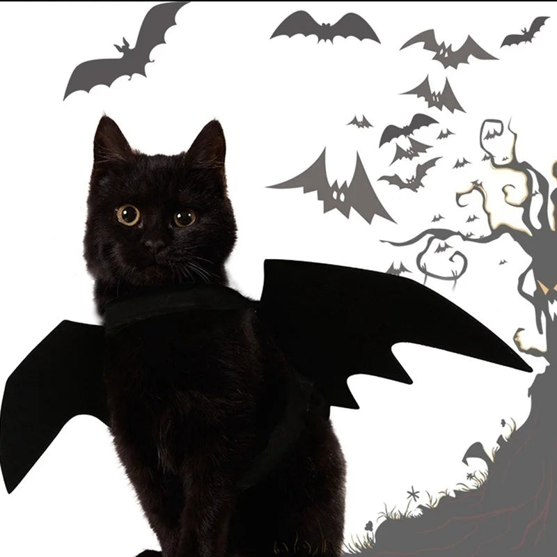 Creative Halloween Cute Pet Clothes Black Bat Wings Harness Costume Halloween Cosplay Cat Dog Halloween Party For Pet Supplies