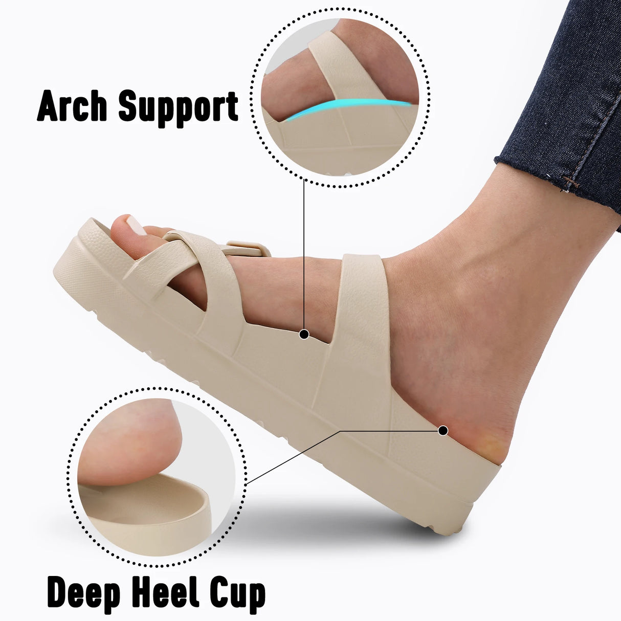 KIDMI New Fashion Women Sandals Comfortable Women's Slippers High Quality EVA Women Flip-flops Nonslip Soft Integrated Slippers