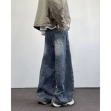 Men's Trendy Jeans Man Clothes High Street Pussy Loose Straight Wide-leg Trousers New Spring and Autumn Style Chrome Darts Jorts