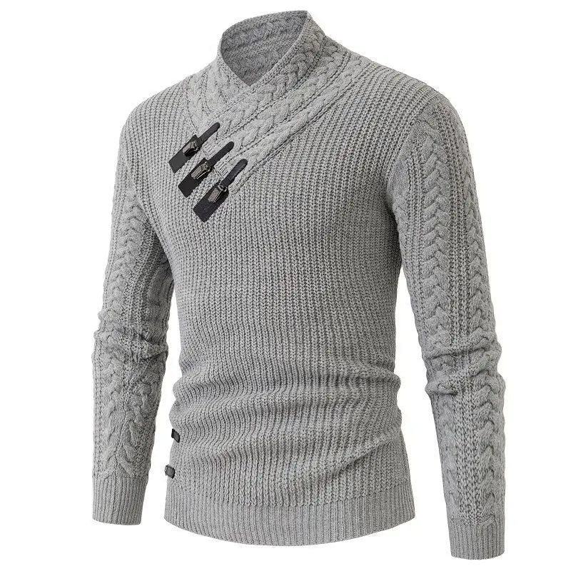 Long-sleeved Knit Sweater for Men, European and American Plus Size Sweater, Loose, Goes with Everything, Autumn and Winter