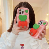 Phone Cases Cute  Soft  Silicone 3D Potted stand for IPhone16  12 13 14 15 Pro Max Shatterproof  Cover Cartoon Protective Shell
