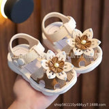 Girls  Shoes With Bowtie Pearls Beading Princess Sweet Cute Soft Comfortable Children Flats Kids Shoes Spring
