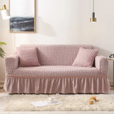 Sofa Cover for Living Room Thick Ruffled Seersucker Elastic L Shaped Corner Sofa Cover 1/2/3/4 Seater Cover for Sofa