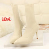 Sexy Sock Boots Knitting Stretch Boots High Heels for Women Fashion Shoes 2024 Spring Autumn Ankle Boots Female