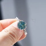 3 Carat Moissanite Ring For Women 925 Sterling Silver Round Engagement Ring Fine Jewelry Silver Color Ring For Women Dating Gift