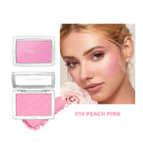 QIBEST New Embossed Blush Peach Pink Orange Tint Makeup Blush Palette Cheek Contour Rouge Long-lasting Face Brightens Blusher