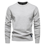 AIOPESON Mens Solid Cotton Crew Neck Knitted Pullover Sweaters Casual Fashion Classic Sweater for Men