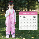 Kids Rain Gear Ultra-light Waterproof Children Strap suspender pants and poncho