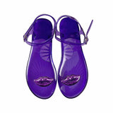 New Sandals Sexy Lips Fruit Sandals Women's Anti slip PVC Jelly Flat Sandals Outer