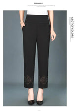 Summer Womens cropped pants  For Women Hollow Out Pantalon Femme High Waist Black Short Trousers Casual Baggy Pants
