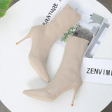 Sexy Sock Boots Knitting Stretch Boots High Heels for Women Fashion Shoes 2024 Spring Autumn Ankle Boots Female