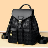 Women Backpack Soft Pu Leather Black Casual Multifunctional College Bag Capacity Shoulder Bag Trave Handle Bag