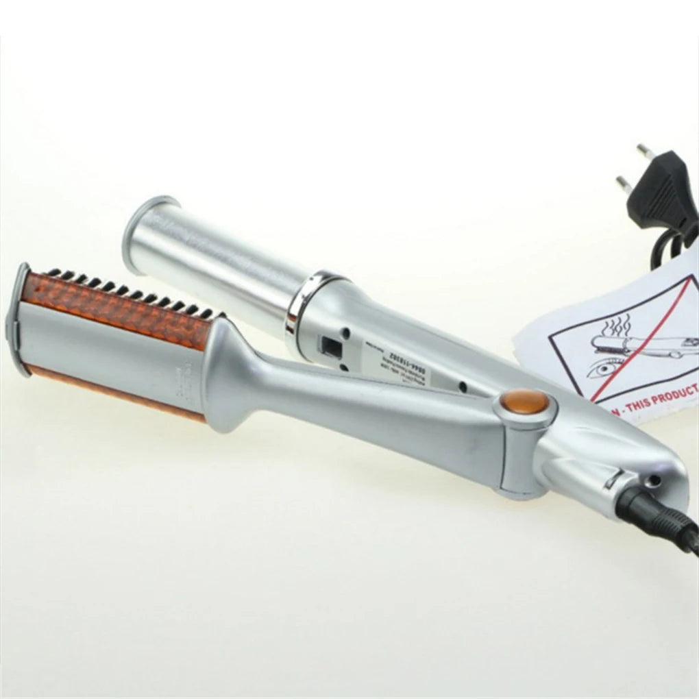 Hair Curling Iron Rotating Hair Curler 2 In 1 Hair Curler Straightener Brush Smoothing Hair Iron Electric Hairbrush