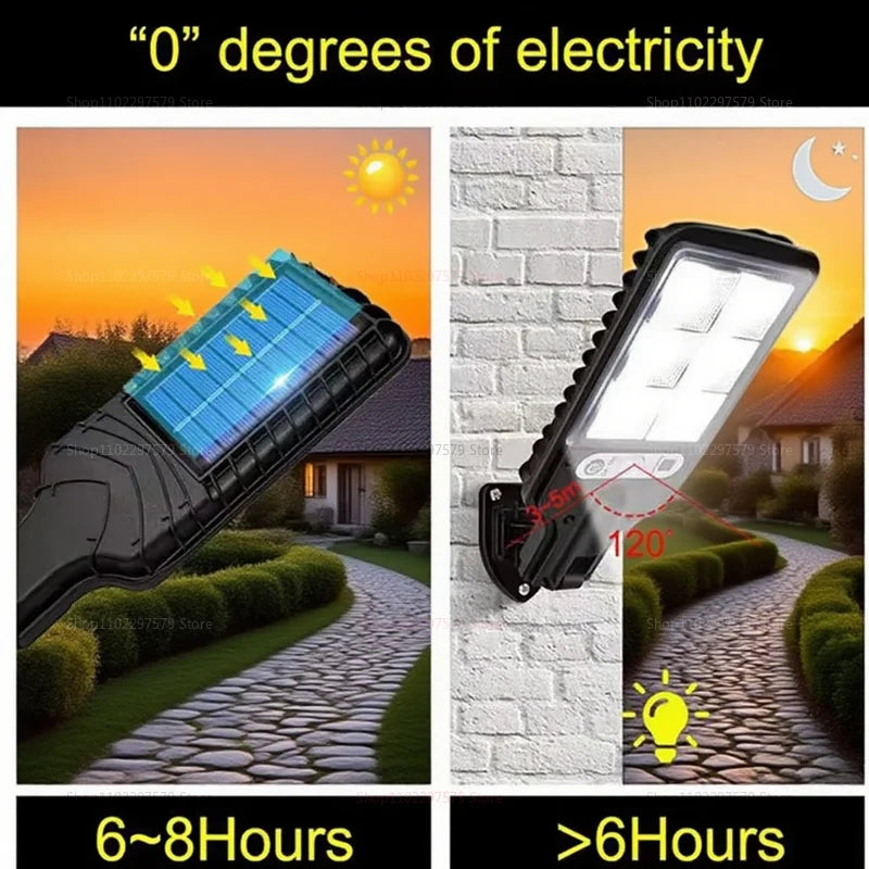 Solar Street Lights Outdoor Fully Automatic LED Sensing Waterproof Garden Yard Emergency Lighting for Rural Courtyards Driveways
