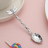 New Retro Coffee Spoon Dragonfly Twig Decorative Stirring Spoon Alloy Leaf Spoon Forest Style Portable Dessert Spoon Tea Spoon
