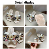 Bow Tie Girls' Slippers Non Slip and Breathable Girls Slippers 3-10 Years Old Versatile Princess Style Children Outdoor Slippers
