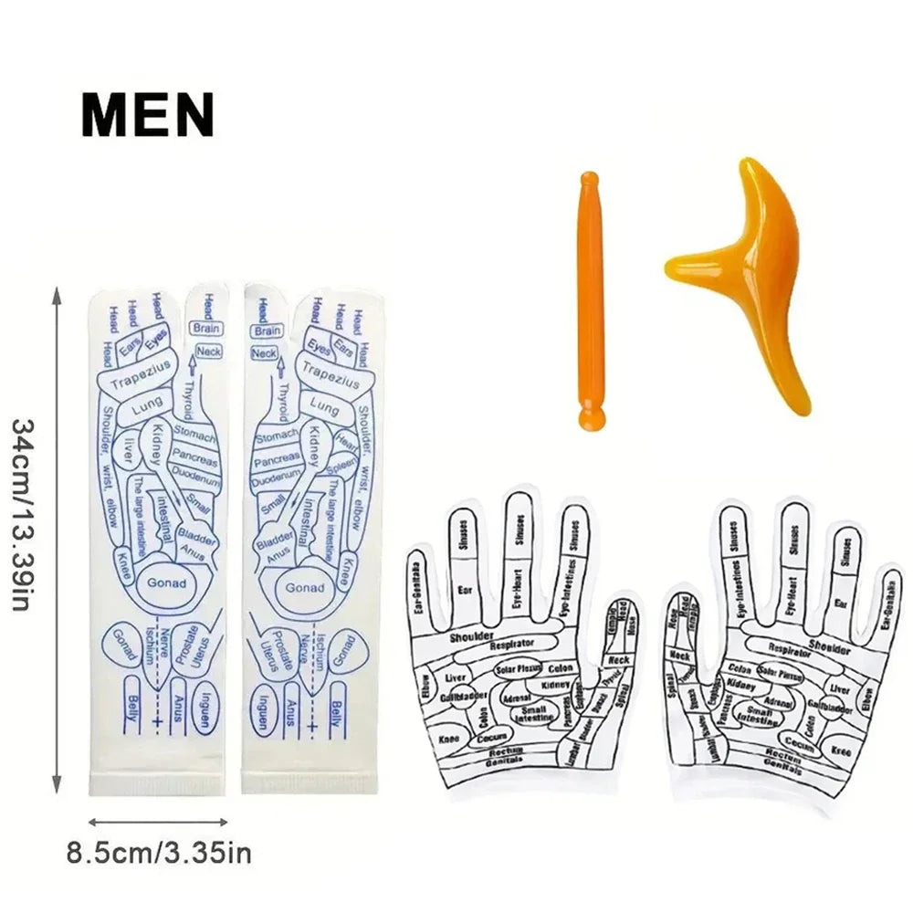 Foot Massage Acupressure Socks & Gloves Physiotherapy Massage Relieve Tired Feet Reflexology Socks Foot Point Socks Health Care