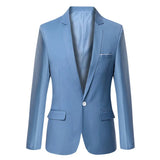 Blue Men Blazers Work Office 2025 Men Tuxedos for Formal Occasions Pockets Coat Blazers Male Custom Men's Business Slim Blazers