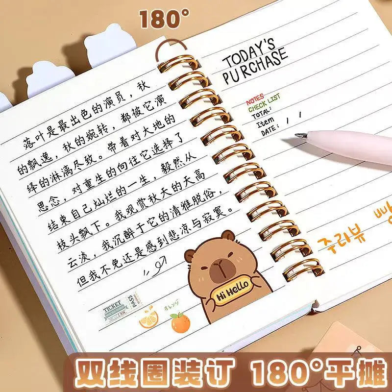 school useful stationery supplies Aesthetic stationery Sketchbook Diary cute capybara Drawing notebook offices accessories