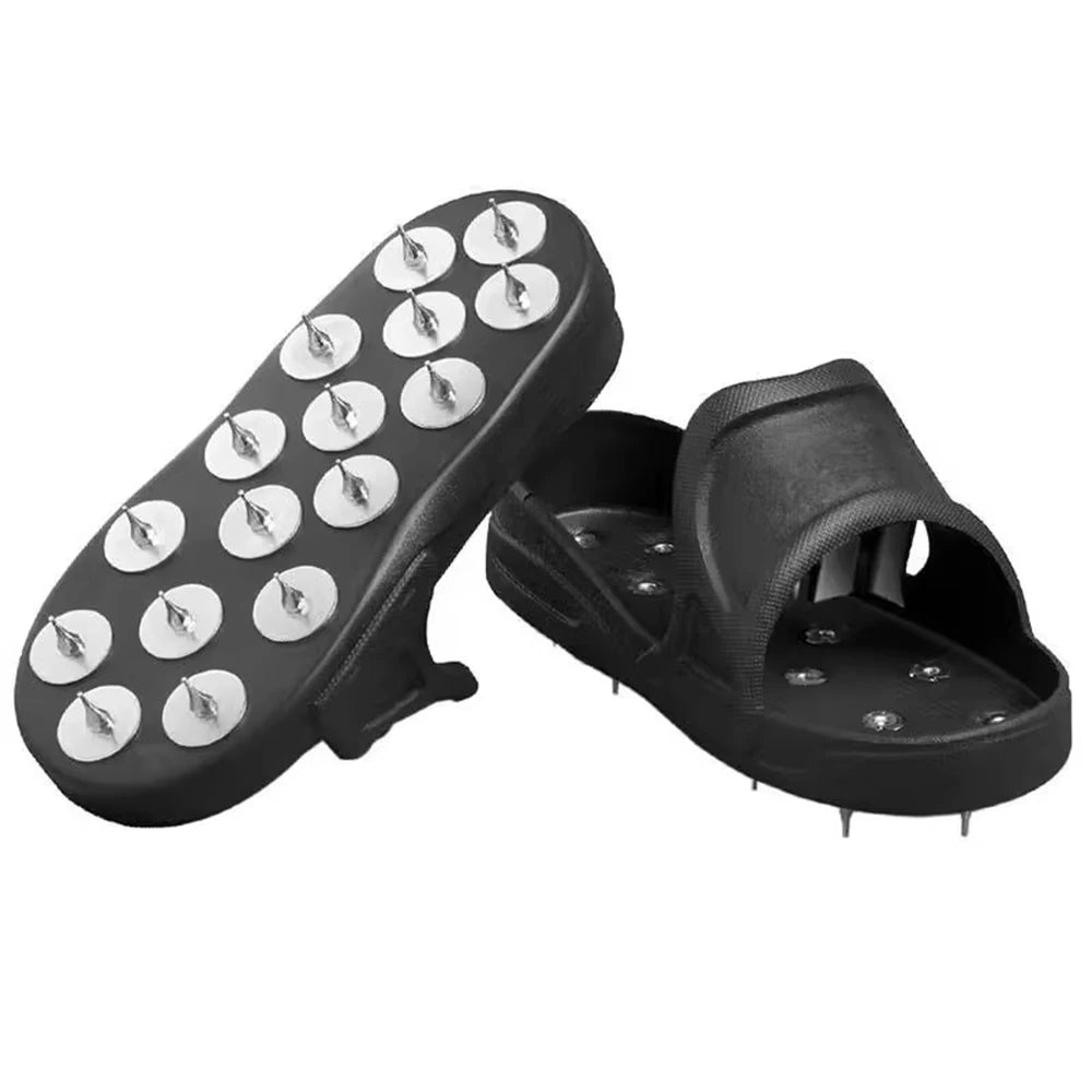 Black Flexible Spiked Shoes for Epoxy Floor Coating Epoxy Paint Self-Leveling Cement EVA Soft Material Large Size