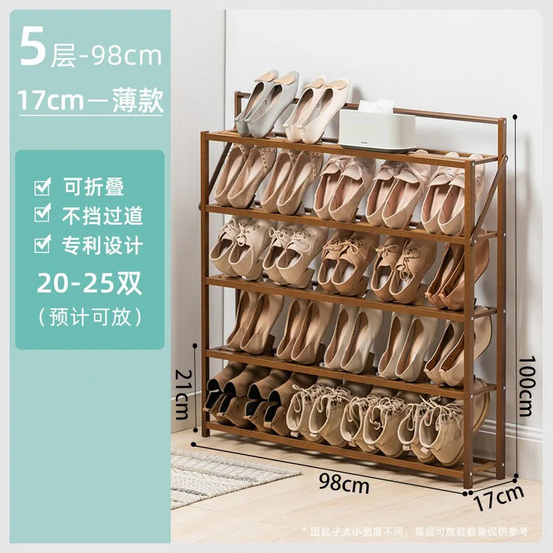 Shoe Racks Organizer Wooden Narrow Shoe Rack Ultra Thin Vertical Shoemakers Space-saving Entrance Shoes Closet Home Furniture