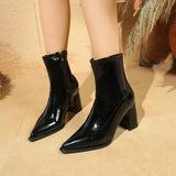 Elegant French Pointed High Heels for Women Autumn Season Hot Sale New Style Lightweight Wear-resistant Thick Heel Short Boots