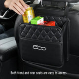 Car Back Seat Storage Bag  Hanging Bag Box Paper Towel Phone Storage Trash Can for Fiat 500 Car interior Accessories