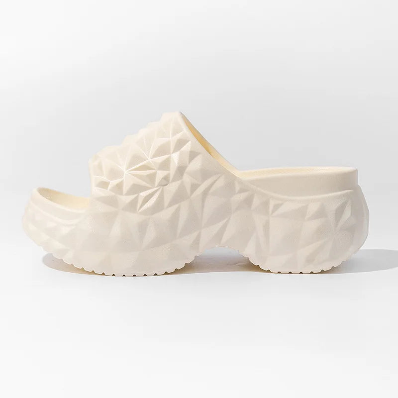 Bebealy Durian Sandals Women Sandals Outdoor Platform Beach Sandals Summer Wear-resistant Pool Sandals Nonslip Cloud Slippers