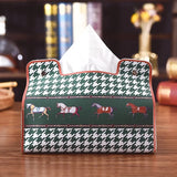 Retro Furniture Tissue Box PU Leather Tissue Case Napkin Holder Storage Container Car DesktopTissue  Storage Box Napkin Holder