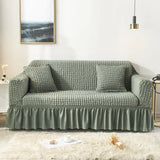 Sofa Cover for Living Room Thick Ruffled Seersucker Elastic L Shaped Corner Sofa Cover 1/2/3/4 Seater Cover for Sofa