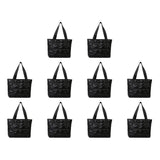 Fashion Tote Handbags for Women Black Large Capacity Soft Rhombus Bags Vinatge Quilted Shoulder Bag Purse for Travel Shopping