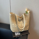 2025 Woven Large Tote Bag for Women, Fashion Shoulder Bag Casual Handbag, Stylish Beach Bag Spacious Designer Purse Trendy