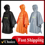 Men Women Raincoat Waterproof Durable Rainwear with Reflective Strip with Reflector Rainproof Poncho