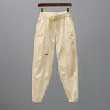 White Pants for Women with Elastic Waistband Loose and Casual Joggers Ankle-Length Leggings with Slimming Effect Harem Pants