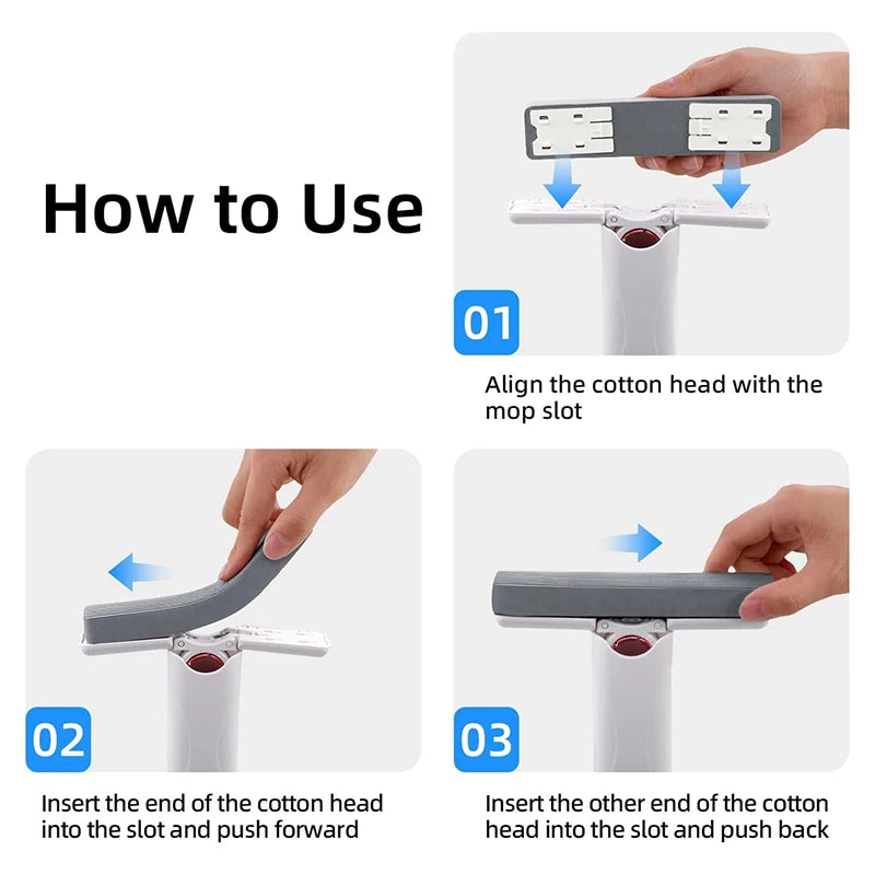 Portable Mini Self Squeeze Cleaning Mop Wet and Dry Use Sponge Mop for Bathroom, Kitchen, Desktop, Glass, Living Room, Car