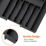Adjustable Tableware Organizer - Upgradation Plastic Storage Tray with Dividers for Spoons, Forks & Knives Drawer Organizer