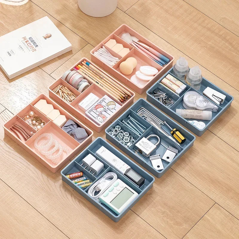 Desk Drawer Organizer Stackable Multi-cell Storage Box Tray Dressing Table Jewelry Organizer Makeup Organizer For Home Office