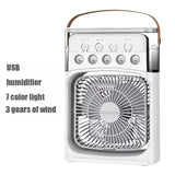 2025 New Three In One Household Air Conditioner Small Air Cooler Portable Smallfan Household Night Humidifier LED Nightlight Fan