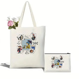 Coraline Movie Tote Bag Halloween Canvas Bag Horror Movie Fantasy Shoulder Bag Film Tote Bag Coraline Cartoon Character Tote Bag
