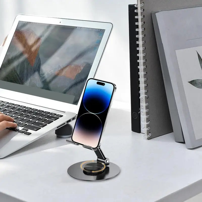 Desktop Phone Stand Tabletop Smartphone Holder Adjustable Height And Angle Foldable Cell Phone Stand Holder For Desk