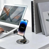 Desktop Phone Stand Tabletop Smartphone Holder Adjustable Height And Angle Foldable Cell Phone Stand Holder For Desk