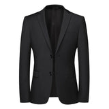 2025 Blazer New Men's Fashion Business Solid Color British Style Professional Work Groom Wedding Dress Best Man Blazer Jacket
