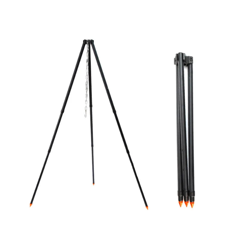 Outdoor Large Bonfire Tripod, Camping Picnic Campfire Cooking Pot, Portable Hanging Triangle Stand Rack
