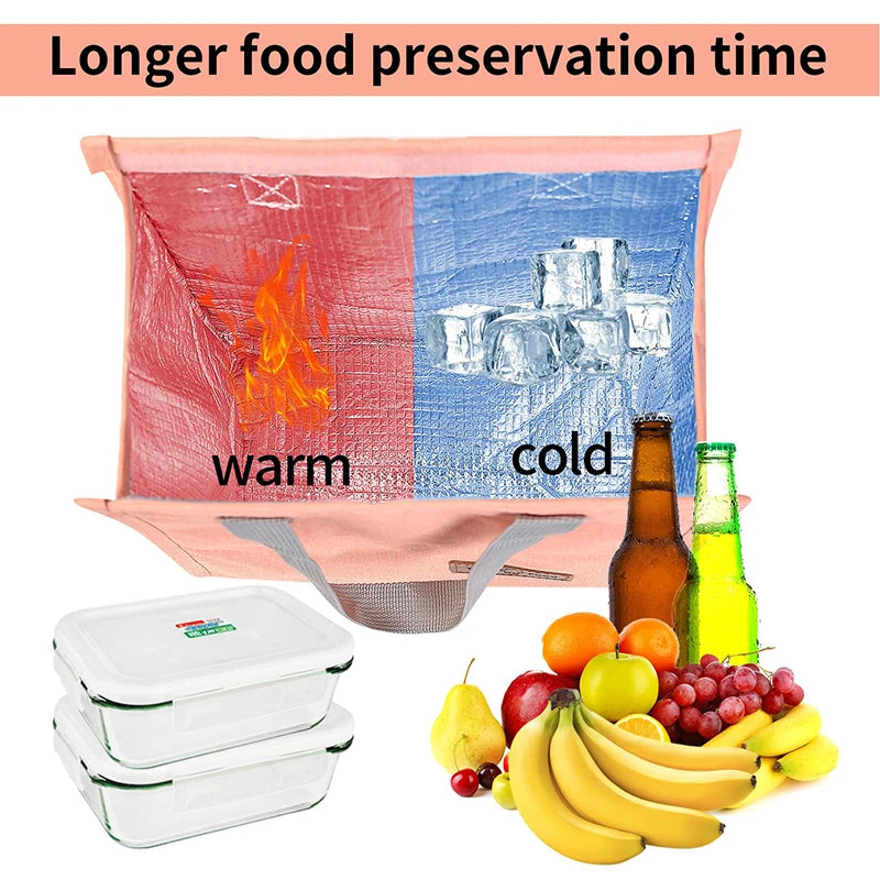 Thermal Lunch Bag for Men Insulated Women Food Work Bag Carrier Portable Fridge Thermal Cooler Box with Leak-Proof School Picnic