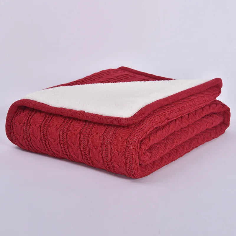 Cozy Cable Knit Throw Blanket Nordic Knitted Thread Blankets For Bed Sofa Cover Bedspread On The Bed Home Travel TV Nap Blanket